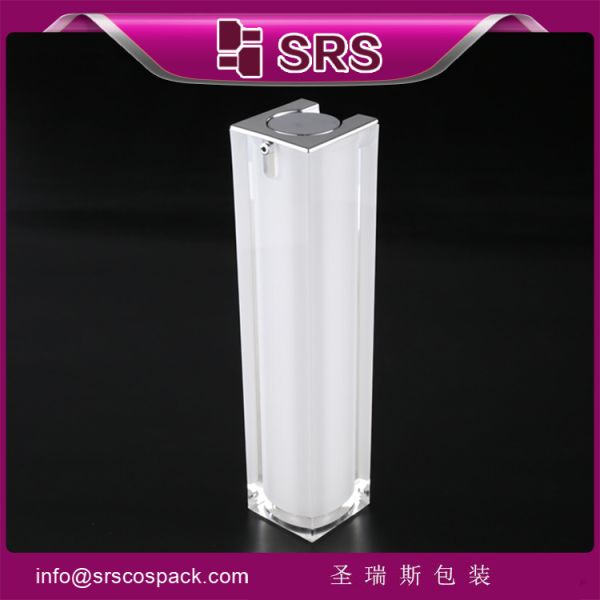 Buy 2015 new design acrylic high quality with good price airless bottle,square luxury elegant bottles at wholesale prices