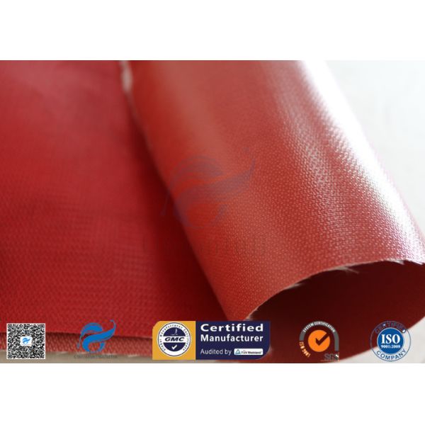 Removable Insulation Jacket 0.45mm Red Color 510g Silicone Coated Fiberglass Fabric