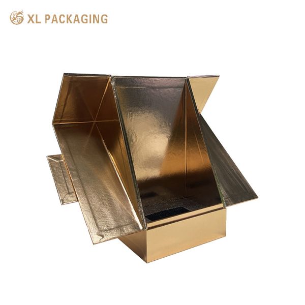 XL Packaging Custom Packaging Box Factory Gold Glossy Paper Wine Packaging Box Two Door Magnet Vodka Whisky Packaging Box