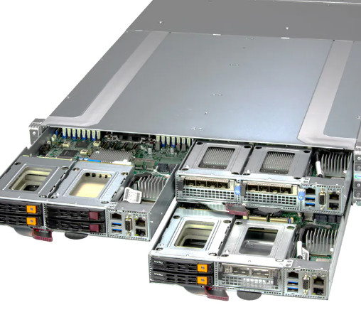 Buy ODM Supermicro Storage Array SYS-211GT-HNC8F 2.5" NVMe/SAS/SATA Drives Per Node And Front I/O at wholesale prices
