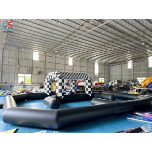 Black And White Factory Inflatable Large Track Racing Inflatable Obstacle Course