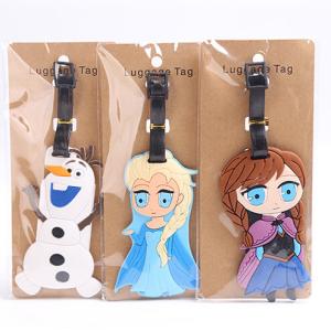 Custom wholesale cartoon soft pvc travel baggage bag/handbag tag/silicon rubber