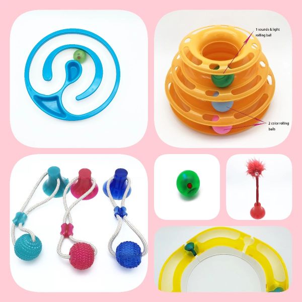 Rubber 15cm Durable Bite Dog Suction Cup Ball Toy Set