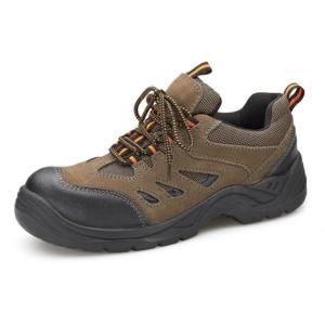China Classic Steel Toe Safety Trainers Water Resistant Leather Upper Customized Color on sale