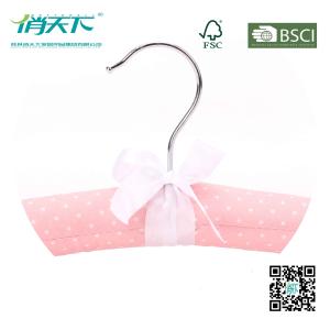 Betterall Pink Polka Dot Pattern Satin Hanger with White Bow