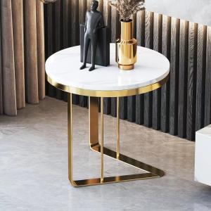 SEDIA Stainless Steel Marble Sofa Side Table For Living Room