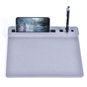 Portable Wireless Phone Charger Leather Multifunctional Mouse Pad Gaming