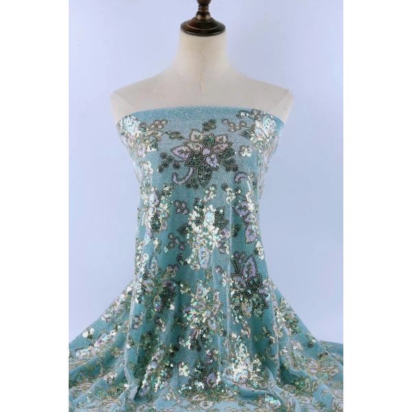 Buy Ultramodern Lace Fabric For Dressmaking Glitz Sequin Equipped Multifunctional at wholesale prices