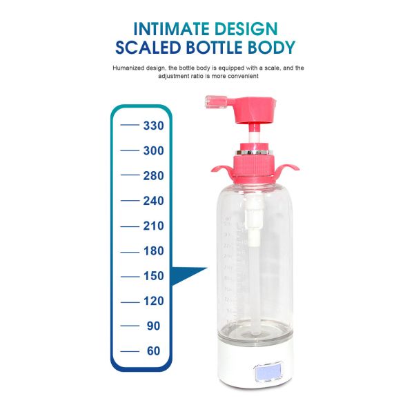 5V 2A Female Genital Cleaner Hydrogen Water Tank Transparent Visible Private Washing Set