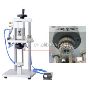 Manual Hand Pneumatic Pedal Control Pneumatic Perfume Crimping Machine Glass