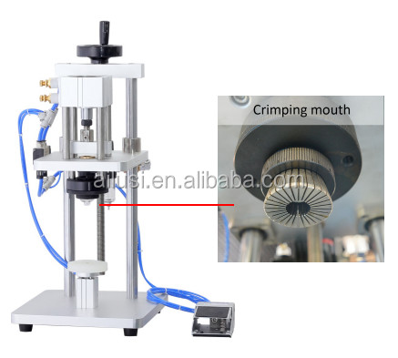 Manual Hand Pneumatic Pedal Control Pneumatic Perfume Crimping Machine Glass Perfume Bottle Capper Perfume Crimping Cool
