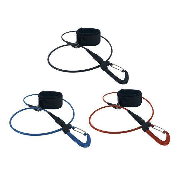 Buy Aluminum Carabiner 106cm Neoprene Strap Scuba Diving Retractable Lanyard at wholesale prices