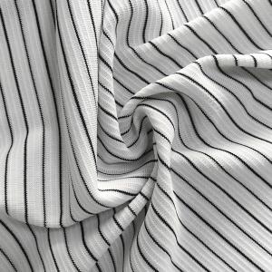 White 6MM Stripe 240gsm Polyester Knitted ESD Anti-Static Rib Fabric
