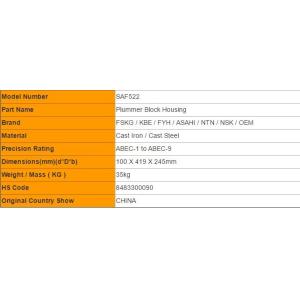 Four Bolts SAF 522 SAF 523 Plummer Block Housing Split Pillow Block Cast Iron /