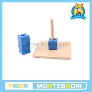 Quality Montessori Materials Cubes on Vertical Dowel for sale