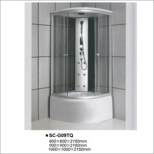 China Quadrant Sliding Glass Steam Shower Cabin Curved Shaped Multi - Functional on sale