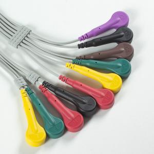 Compatible Cardioline Touch ECG 10Lead ECG Cable IEC Snap with Grey and Orange