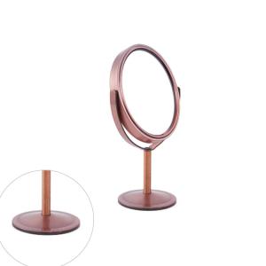 China Adjustable Silver Rotating Tabletop Makeup Vanity Mirror with 1X/2X Magnification on sale