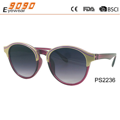 Buy Sunglasses in fashionable round design,made of plastic ,suitable for men and women at wholesale prices