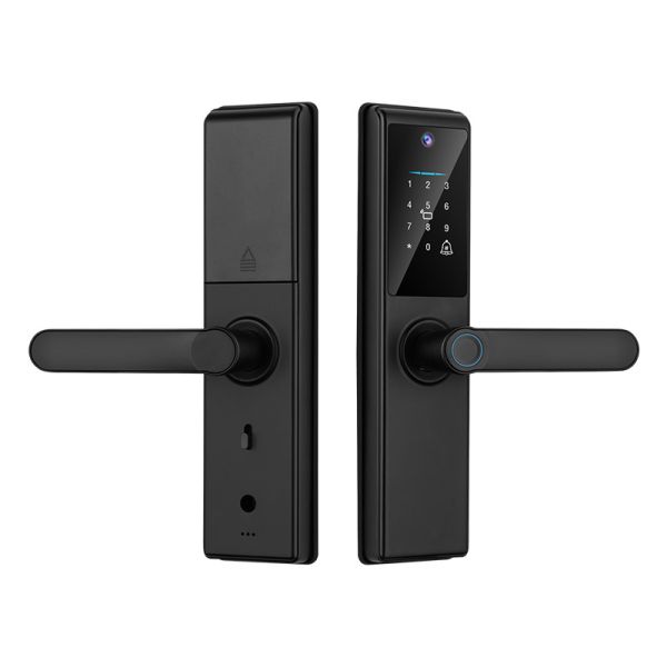 Qleung Tuya Wifi APP Smart Door Knob Remote Control Fingerprint Code Card Key