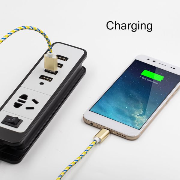 IPhone 8 / 8plus / X USB Data Cable With Camouflage Nylon Woven Braided