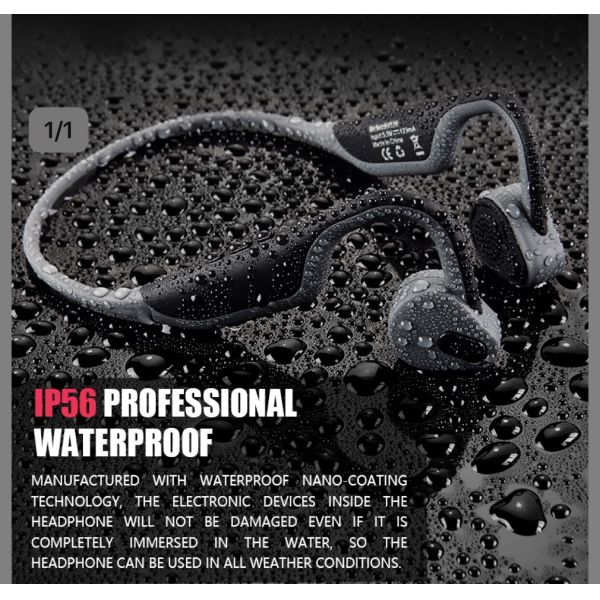 BH128 Bone Conduction Headphone Wireless Bluetooth 5.0 Earphone Outdoor Sports Headset Waterproof Hands - Free