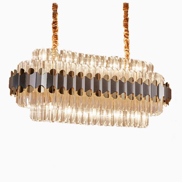 Buy Length 95cm Width 35cm Raindrop 240v Glass Crystal Pendant Light at wholesale prices
