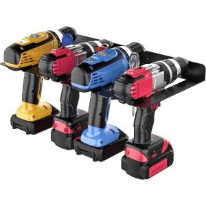 Electric Drill Storage Rack for Garage Holds 4 Drills Batteries Wall Mounted
