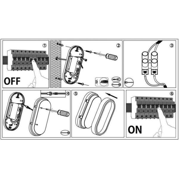 3000K LED Bulkhead Light Exterior / IP54 LED Porch Light 120° Beam Angle
