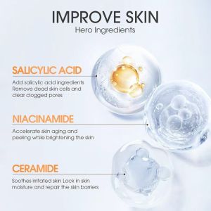 High Quality Korean Hyaluronic Acid Whitening Facial Cleanser Cream Anti-acne
