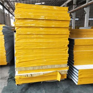 Buy 60m³ fireproof 50mm rock wool sandwich panel 2200x1150x50x0.326mm at wholesale prices