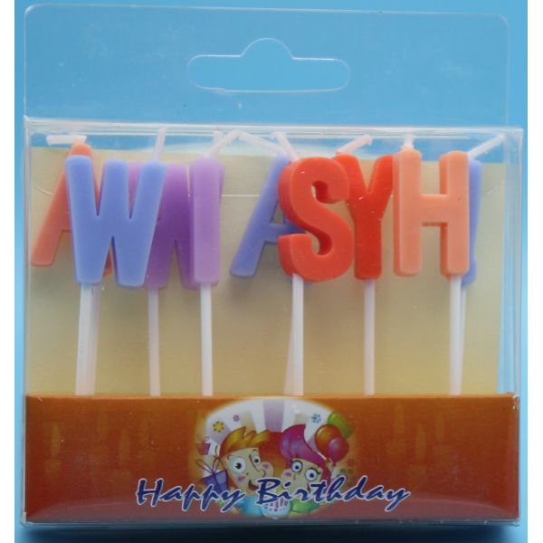 Buy 100% Paraffin 5 Colors Letter Birthday Candles Party Festival Use at wholesale prices