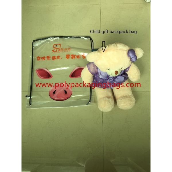 Large White Transparent Plastic Bag Gift Cartoon Backpack For Promotion
