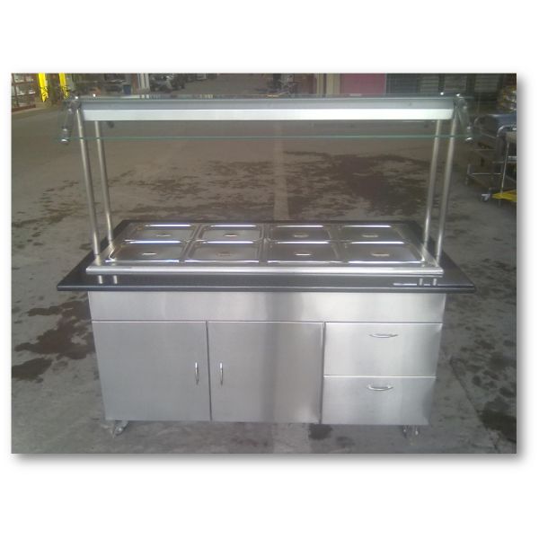 Marble Stainless Steel Catering Equipment Hot Food Unit Standing Bain Marie 1600*900*800+560mm