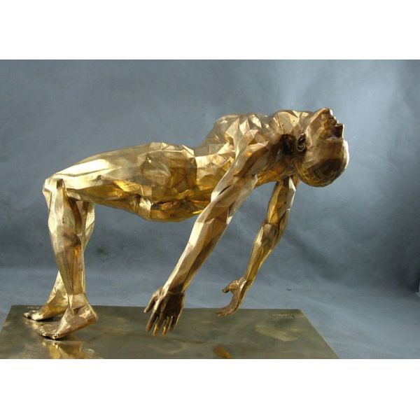 Buy Modern Bronze Sculpture, Bronze Man Sculpture Gold Finished at wholesale prices