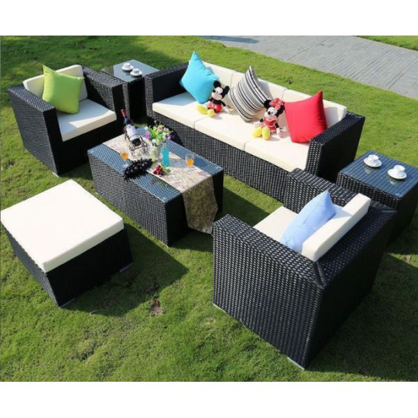 Modern Leisure Best Selling Garden Furniture Plastic Rattan Sofa Set Outdoor White Carton Wholesale Outdoor Furniture