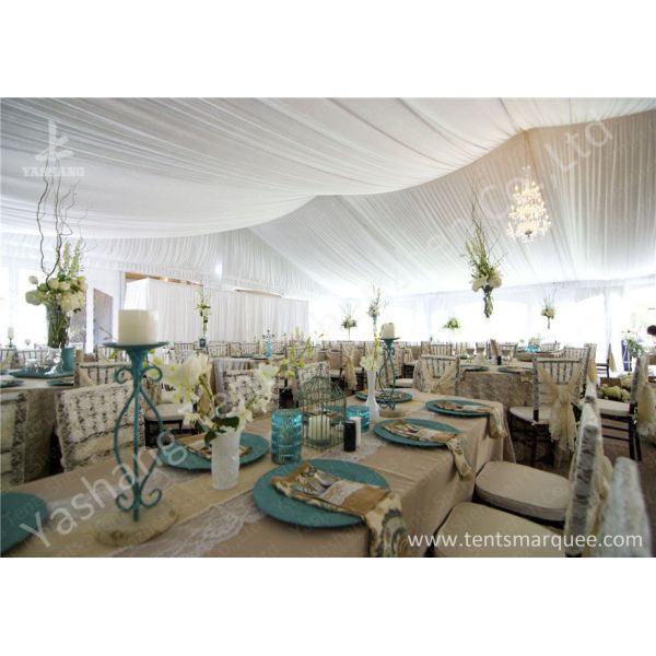 Noble and Bright Fabric Tent Marquee for Luxury Wedding Events and Parties on Grassland