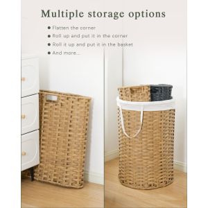Large Laundry Hamper Laundry Basket Round Handwoven Wicker Laundry Baskets