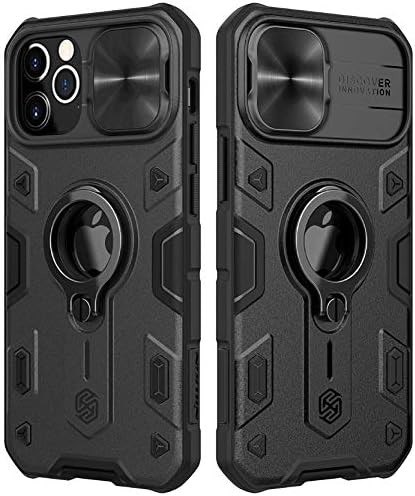 iPhone 12 Pro Max Case with Camera Cover & Kickstand, Duty Military Grade Armor Protection Cover,