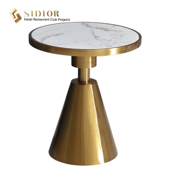Buy Contemporary Small Marble Round Coffee Table Scratch Resistant 50cm at wholesale prices