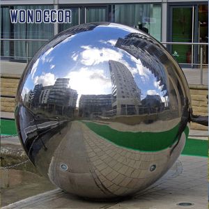 Large stainless steel spherical abstract sculpture