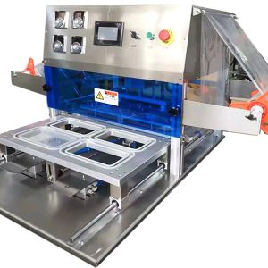 Automatic Pneumatic Yogurt Cup Sealing Machine 0.6MPa Waterproof OEM