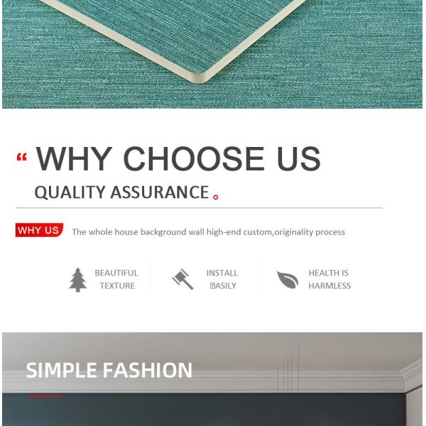 Interiors Homes 8mm Bamboo Charcoal Waterproof Fabric PVC Wall Panel