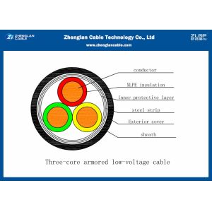 China 3 Cores 0.6/1kV CU/AL LV Cable , XLPE Insulated Armoured Power Cable（AL/CU/N2XB2Y) on sale