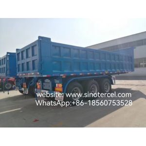 3 Axles Dumping Tipper Semi Trailer 20-50CBM Front Lifting Hydraulic Rear