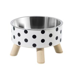 Pet Stainless Steel Elevated Single Bowl Anti-Upset Non-Slip Bowl Large Capacity