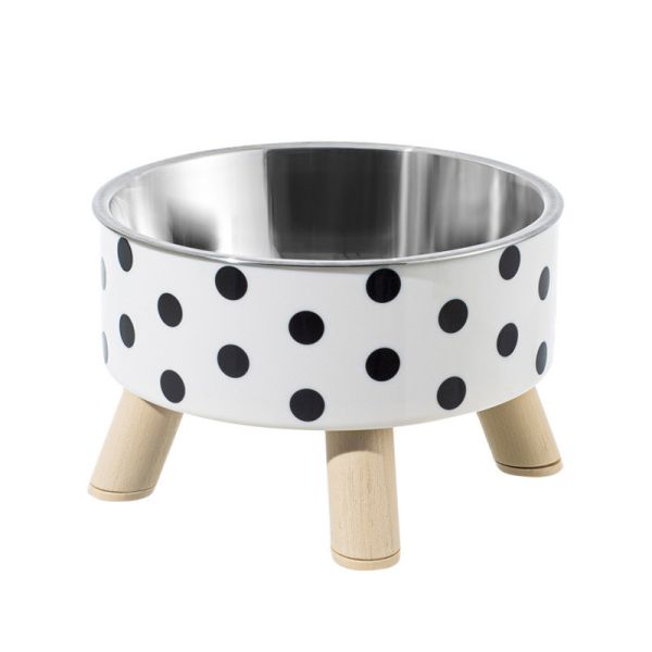 Pet Stainless Steel Elevated Single Bowl Anti-Upset Non-Slip Bowl Large Capacity