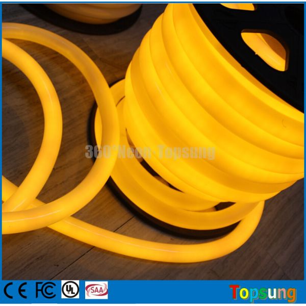Buy 100' spool 24 Volt yellow round led neon light flex for pool at wholesale prices