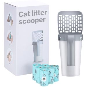 Portable Cat Litter Shovel Scoop Grey Cat Sand Shovel Environment Friendly