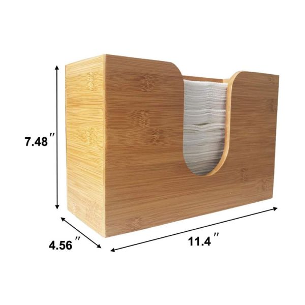 EU Certificate Natural Bamboo Tissue Box Cover Holder Bathroom